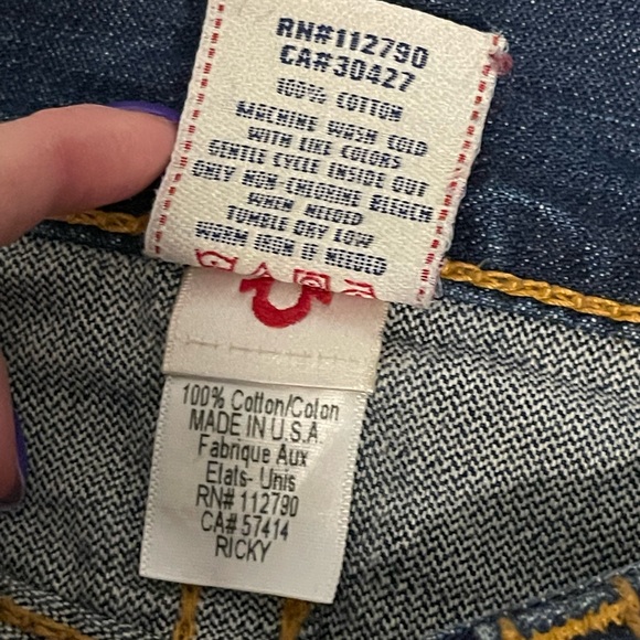 True Religion Jeans Men’s RICKY Size 28 with detailed back pocket - Picture 8 of 8